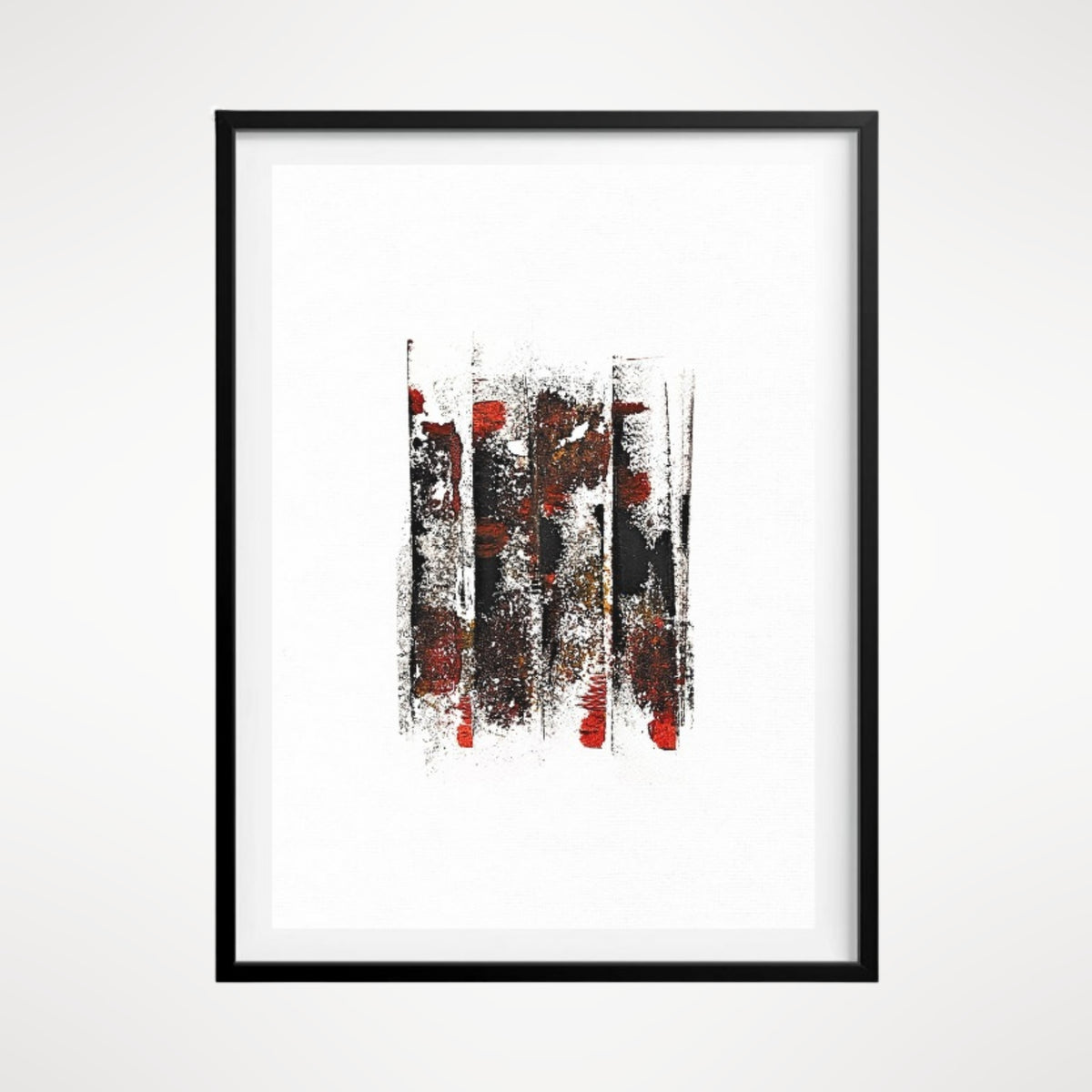 Birch Trees — mixed media monotype and thread on paper, 297x420mm